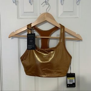 Nile Metallic Swoosh Sports Bra